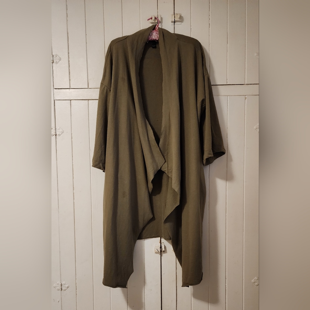 F21 Oversized Open-Front Long Cardigan - Size L